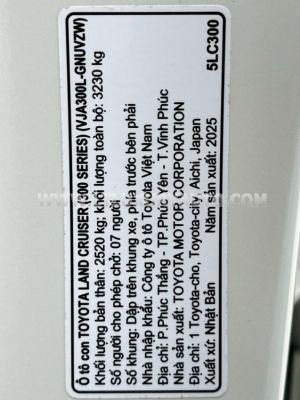 Xe Toyota Land Cruiser 3.5 V6 2025